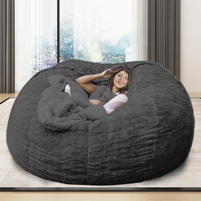 Puff Gigante de piel sintética para adultos, sofá tipo Bean Bag, saco de  cama para sala de estar, 7 pies - AliExpress