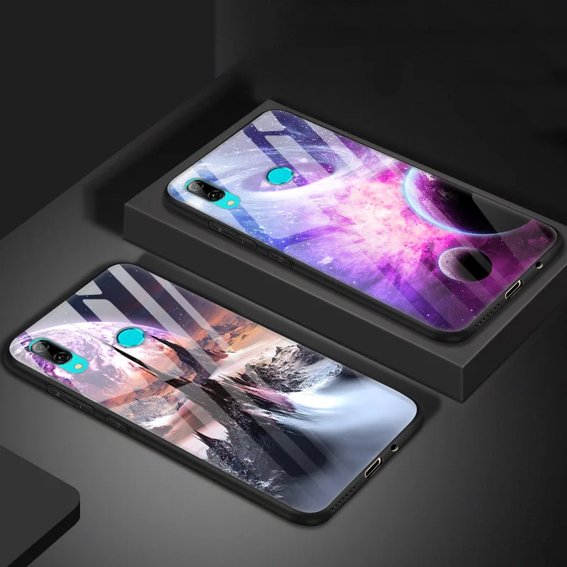 Для huawei P Smart Z чехол из закаленного стекла Космический крышка Чехол для телефона P Smart Z чехол с рамкой из термополиуретана для huawei PSmart Z STK-LX1 бампер
