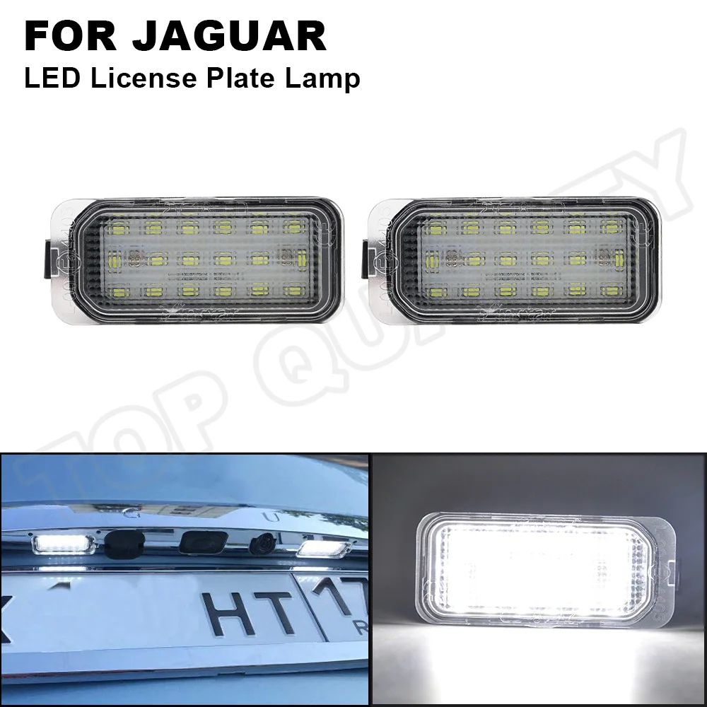 2PCS Fits For Jaguar XJ X351 XF X250 White Error Free LED Number License Plate Lights Lamp