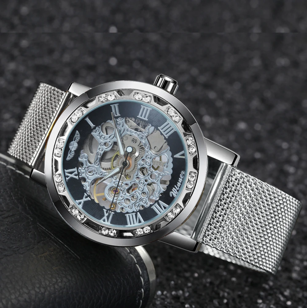 Часы наручные WINNER Мужские механические брендовые Роскошные ультратонкие модные