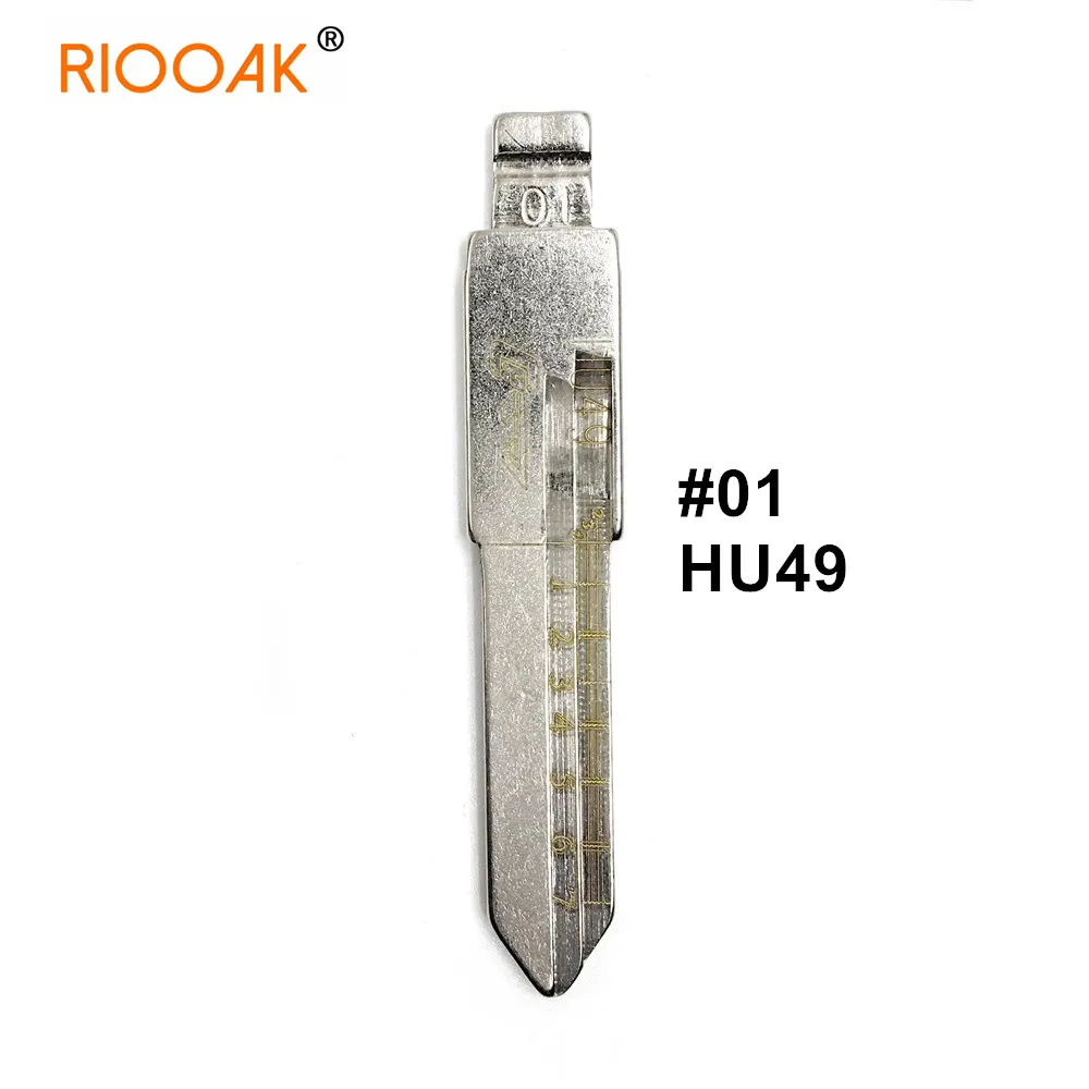 

5pcs HU49 #01 2 In 1 Lishi Key Blade Uncut Metal Shearing Teeth Blank Engraved Line Blade For VW Jetta Santana