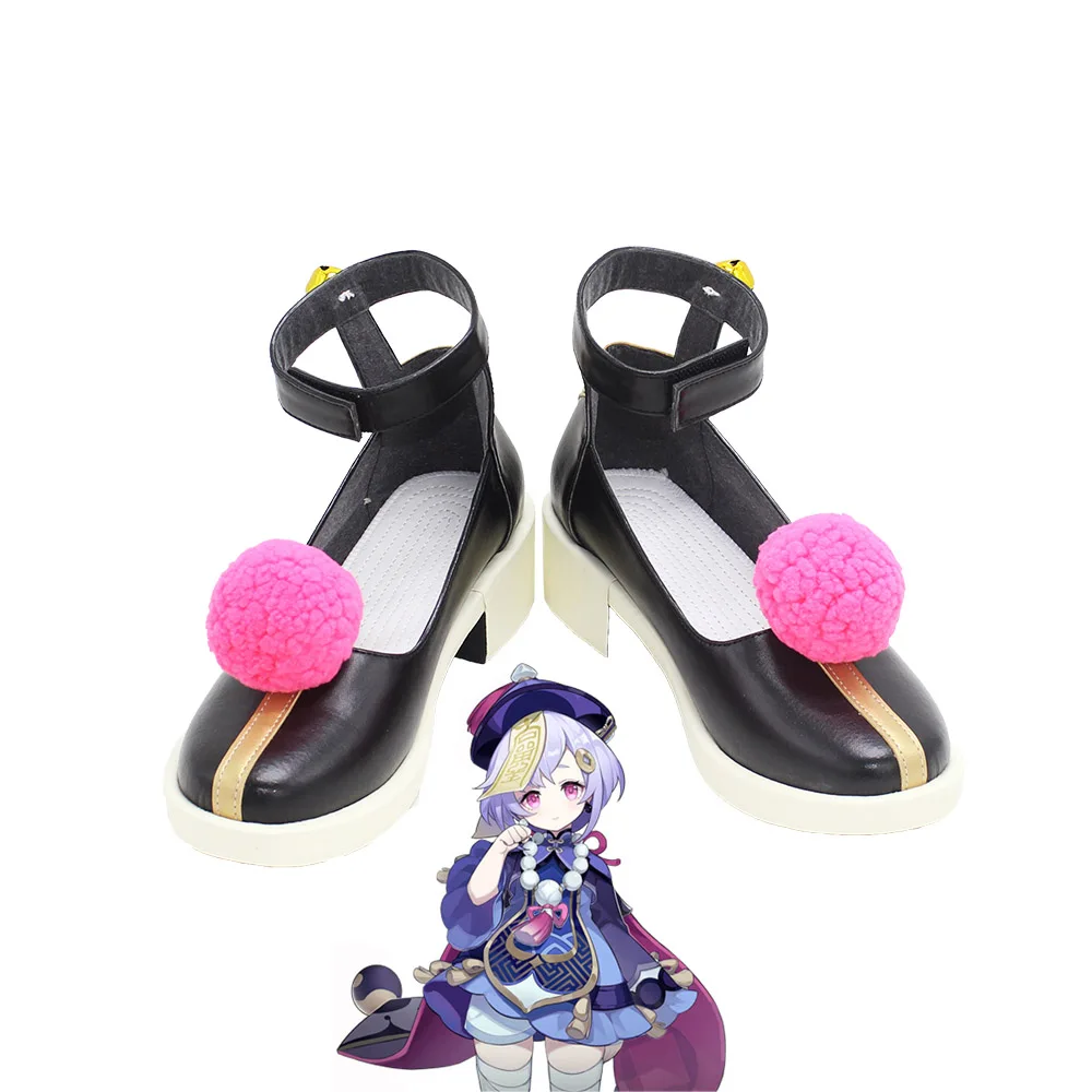 

Game Genshin Impact Keqing Qiqi Cosplay Shoes Boots High Heel Shoes Halloween Carnival Cosplay Costume Accessories