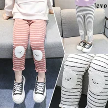 Детские леггинсы в полоску; детская одежда; осенняя одежда; Новинка года; Стильная Детская верхняя одежда в Корейском стиле; брюки; модные брюки для девочек
