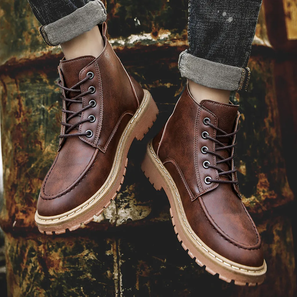 

British style Brogue Chelsea Boots Mens Shoes Ankle Boots Men Footwear sewing thread Chelsea Boots For Men casual cotton shoes