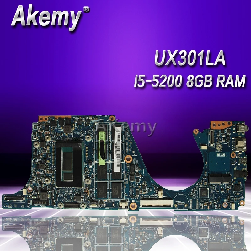 Akemy UX301LA Laptop motherboard For Asus UX301LA UX301LAA UX301L UX301 Test original mainboard I5-5200 8GB RAM
