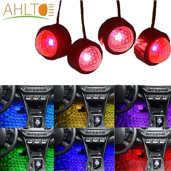 

4 In 1 Car Interior Floor Foot Lights LED Atmosphere Lights Colorful RGB Universal Auto USB Decorative Ambient Lamp Car Styling
