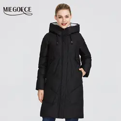 MIEGOFCE 2019 Зимние куртки женские зимняя куртка ветрозащитный пуховик со стойким воротником и капюшоном женская куртка из биопуха что защитит