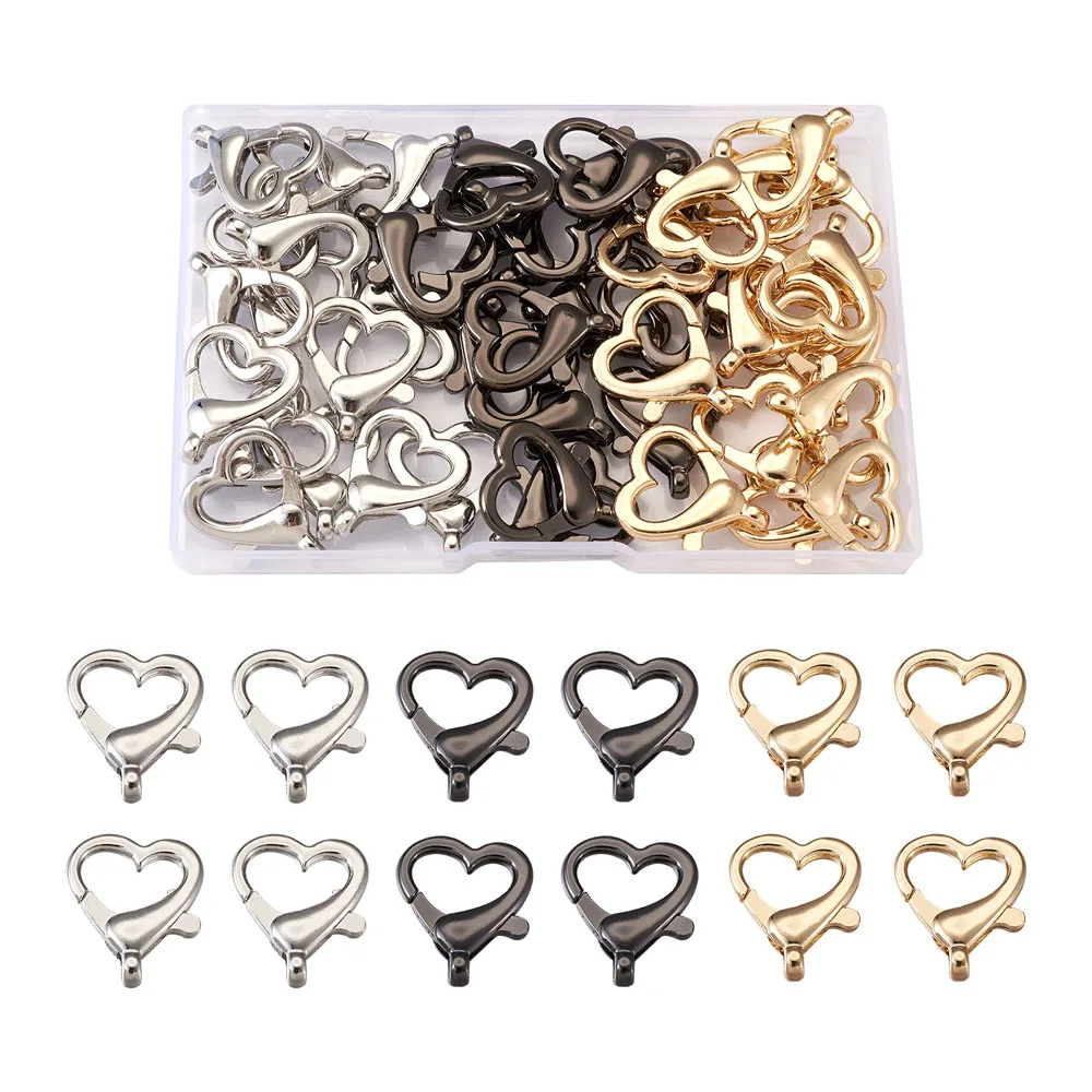 

1Box Alloy Heart Lobster Claw Clasps For jewelry making DIY Keychains Bracelet Necklace Decor Links Accessories Mix Color