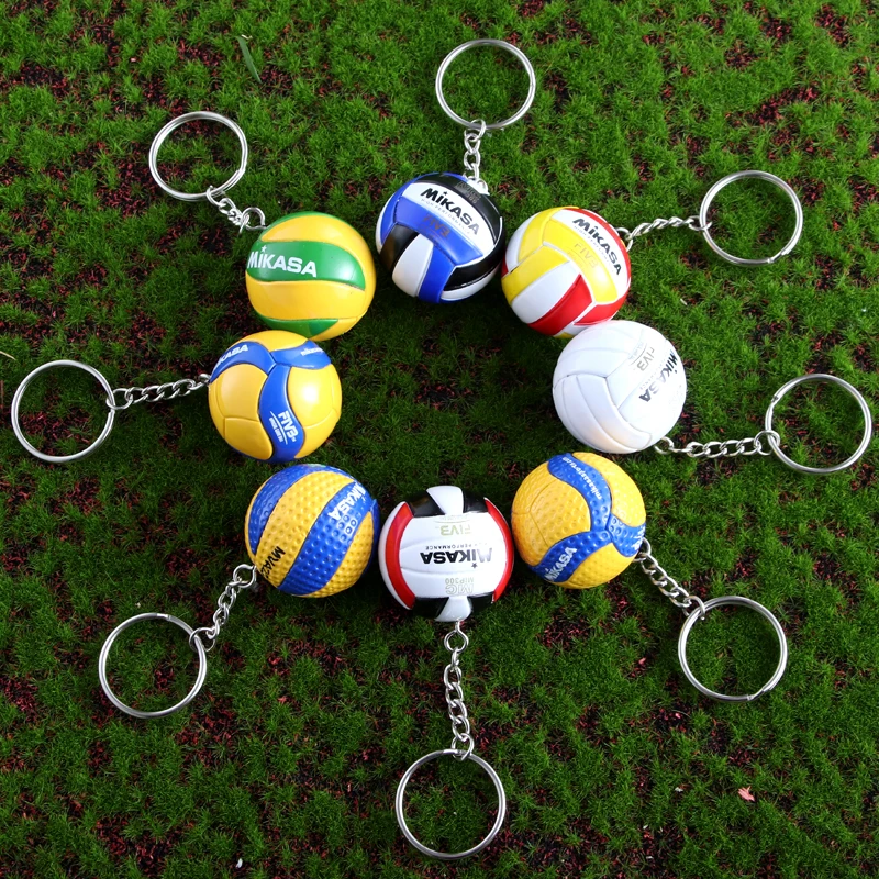 38mm Mini PVC Volleyball Keychain Sport Key Chain Car Ball Key Holder Ring