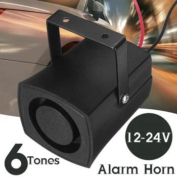 

6 Tones Car Police Fire Alarm Horn 12-24V Warning Loud Sound Truck Boat Siren Mic Speaker System Emergency Amplifier Hooter