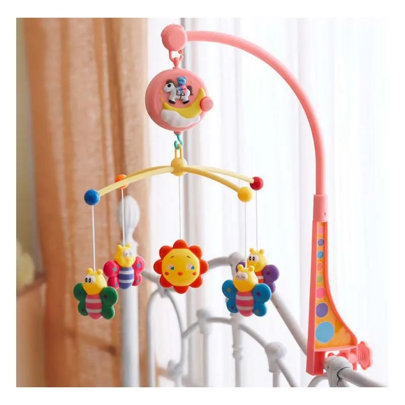 

Baby Rattle Bed Bell Puzzle Grasping Intelligence Pony Bee Music Rotating Bed Bell 0-36 Months Comfort Bed Bell Toy