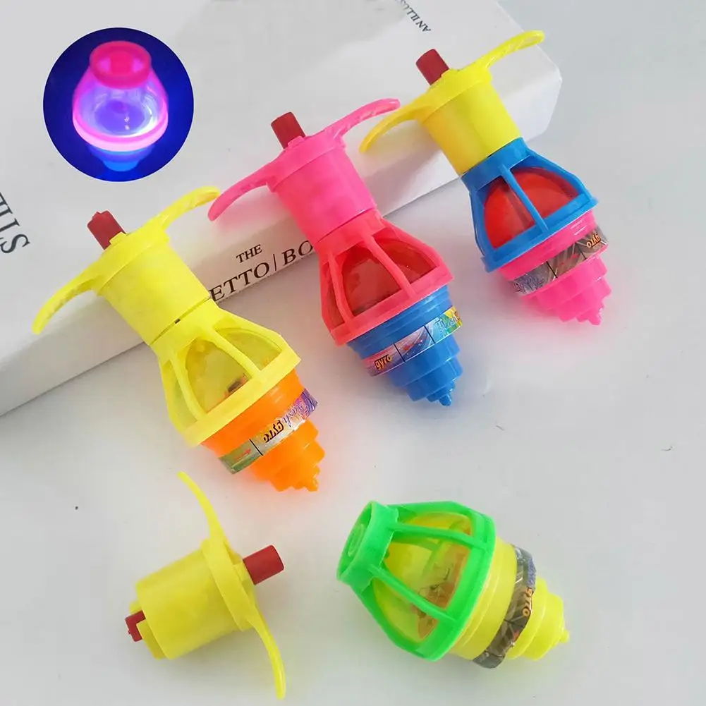 

4Pcs Kids Gyroscope Toy LED Flashing Light Peg Top Music Gyroscope Kids Toy Rapid Rotation For Party Supplies