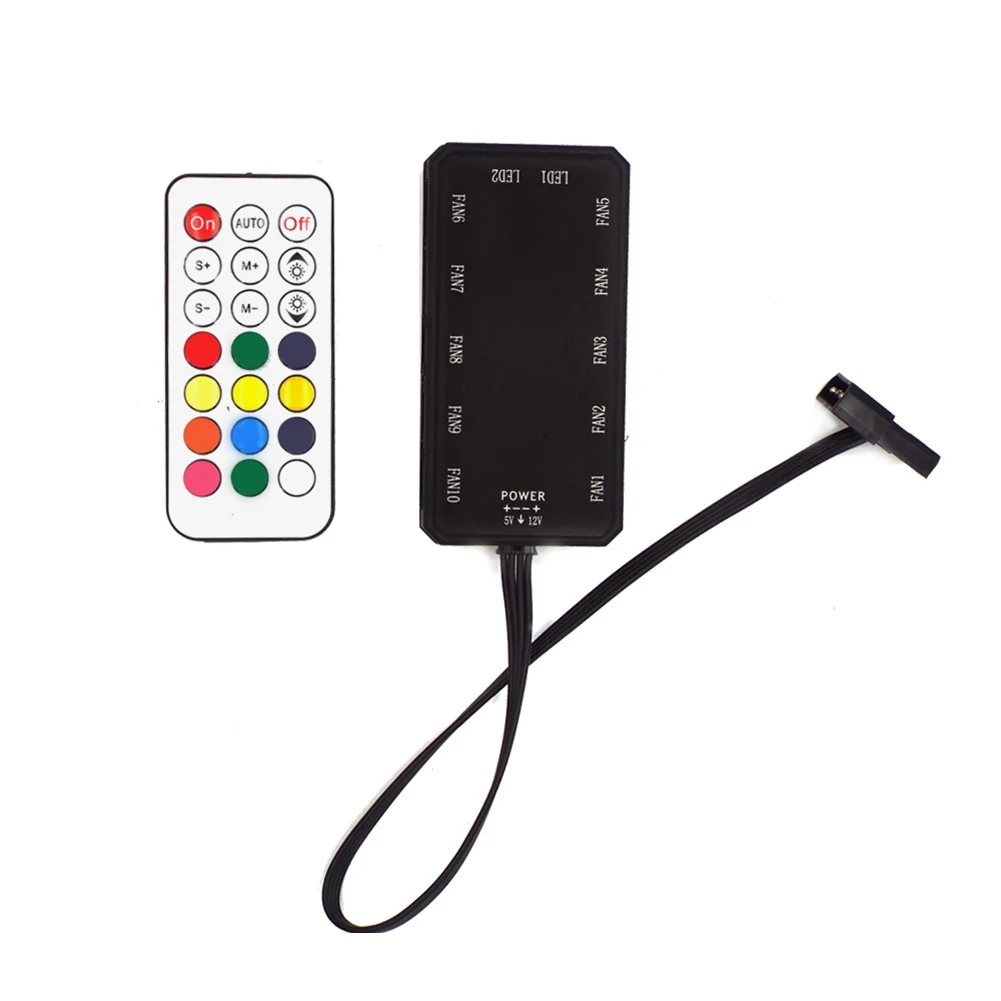 Радужные огни RGB регулируемый цветной вентилятор охлаждения 120 мм светодиодный