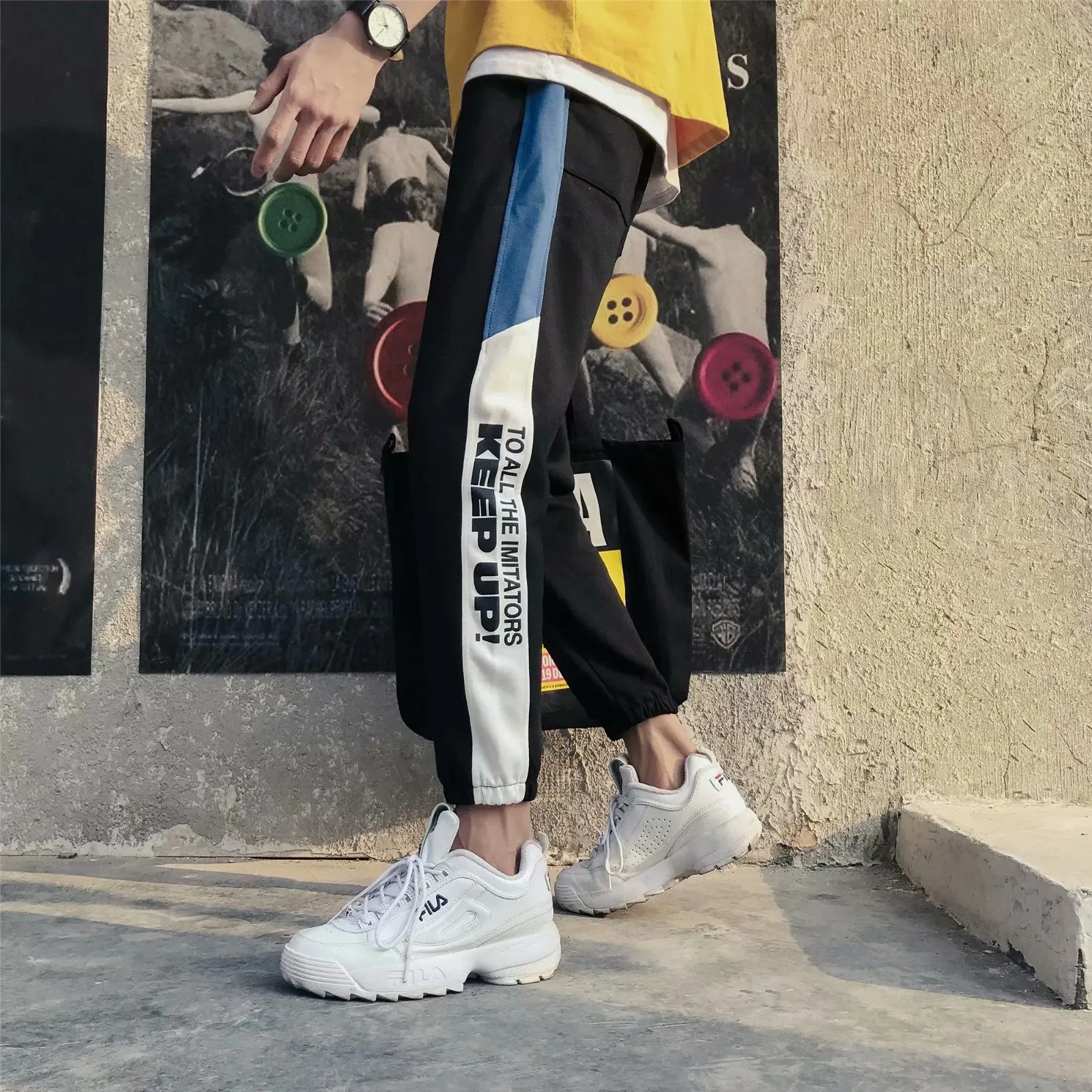 

New Style Aberdeen BF Style Summer Students Loose Casual Pants Korean-style Printed Capri Ankle Banded Pants MEN'S Sports Trouse