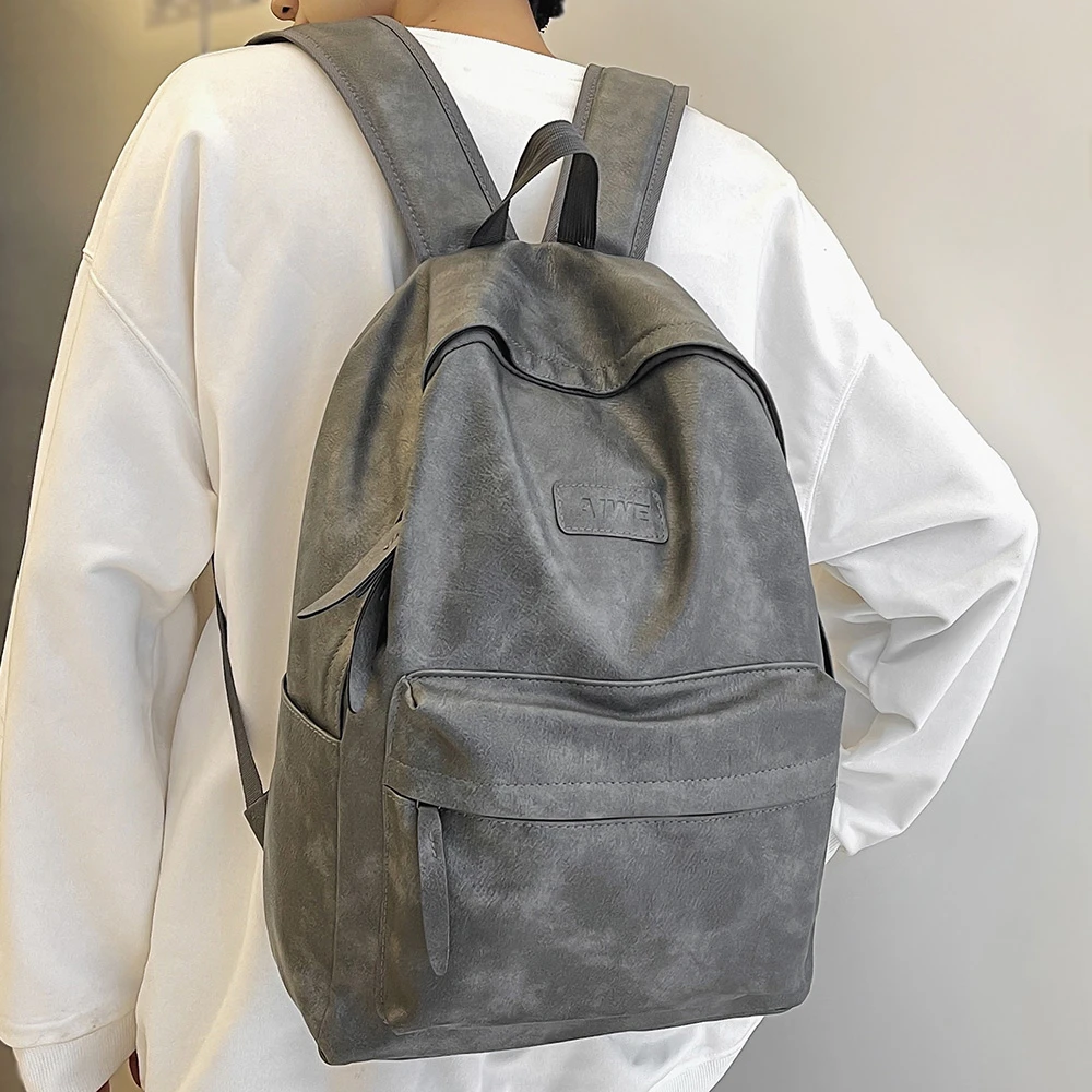 Mochila de cuero de lujo para hombre y mujer, bolso de estudiante de PU, bonito y a la moda, morral de viaje para Universidad|Mochilas| - AliExpress