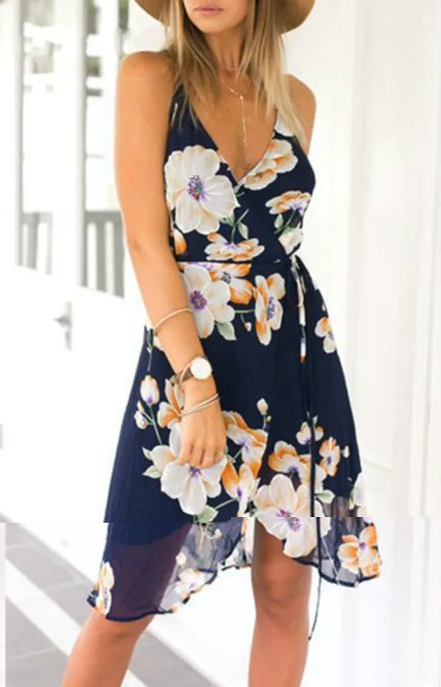 Женское шифоновое платье-кимоно с цветочным принтом открытой спиной и разрезом |