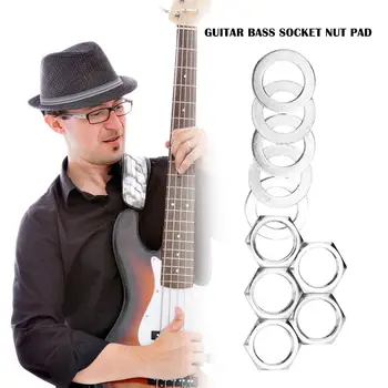 

Durable Gaskets Nuts Solid Color Classic Delicate 9.36mm Guitar Bass Socket Jack Connector Nut Washer Set Musical Instrument P