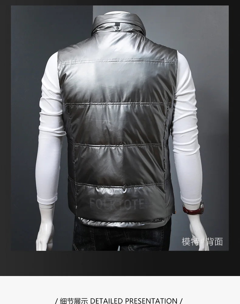 Men Jacket Vest Brand New Winter 90% White Duck Down Vest Men's Waistcoat Warm Short Sleeveless Vests Jacket Coat M-3XL
