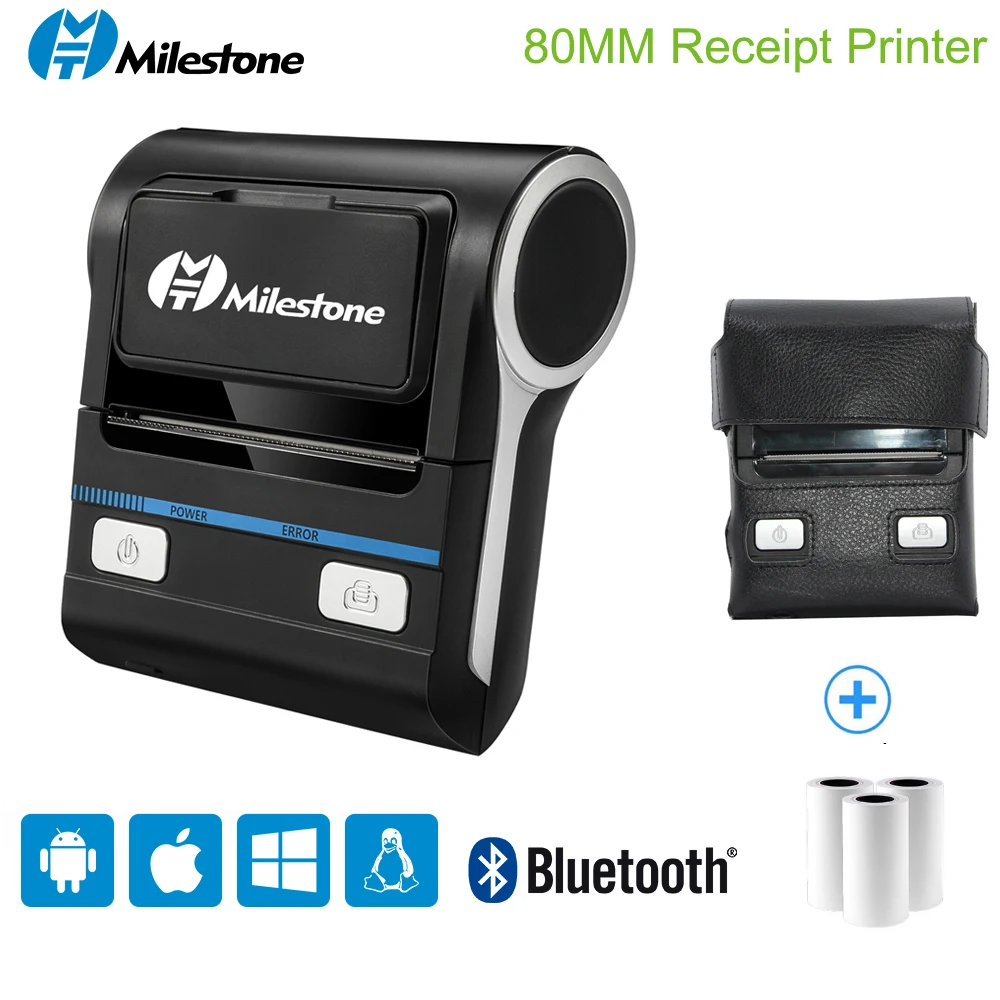 Milestone willess Mini принтеры с Bluetooth 80 мм портативная термокарманная машина для ПК
