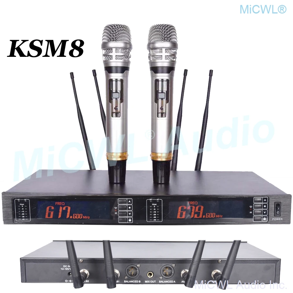 Pro KSM8 UHF двойной ручной Беспроводной студийный караоке KTV для микрофона Shure