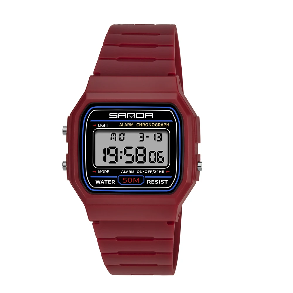 Red SANDA Kids Watches Anti-Shock 5Bar Waterproof Outdoor Sport Children Watches Fashion Digital Watch Relogio Masculino - Цвет: Red