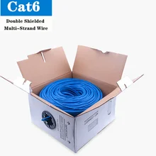 RJ 45 Cat6 Internet Cable SFTP Double Shielded Multi-Strand Network Patch Cord RJ45 Router Ethernet LAN Wire 26AWG 50m 100m 305m