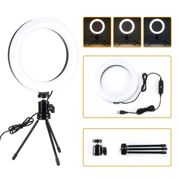 

Photography Ring Light Mini LED Selfie Lamp Studio Photography Photo Lighting Fill Light 18cm With 3 Options Light Stand