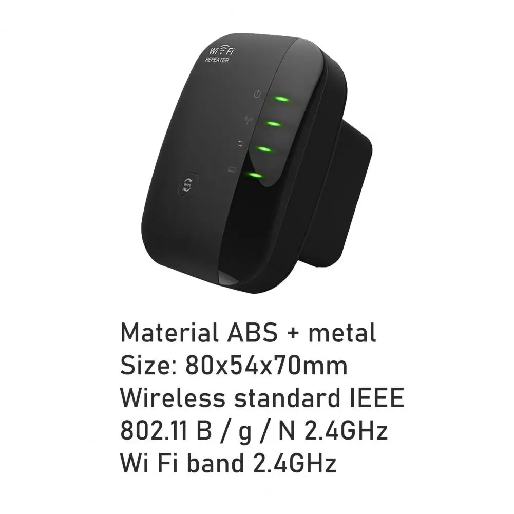 WiFi Repeater 300Mbps 802.11 ABS AP Router Extender Signal Booster for Home