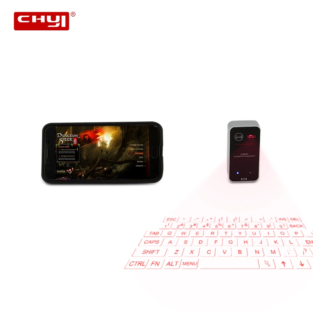 CHYI Bluetooth беспроводная клавиатура виртуальный лазер проекционная клавиатура перезаряжаемая Мини Портативная клавиатура для смартфона ПК ноутбука