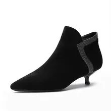 Г., новая модная весенняя женская обувь черного цвета из матовой кожи с острым носком на высоком каблуке маленькие размеры, женские зимние теплые туфли на тонком каблуке