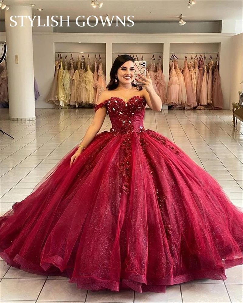 vestidos de 15 año rojo