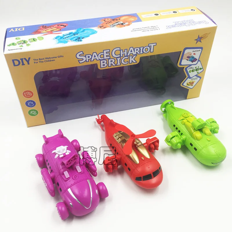 

Creative Space Pull Back Car Disassembly Combat Team Airplane/Tank/Submarine 3-DIY-Joint Children'S Educational Toy