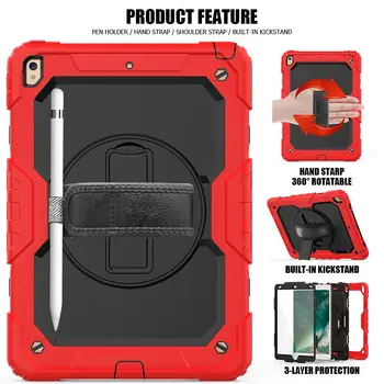 

For iPad Air 3 Case Pro 10.5 2019 360 Rotating Hand Shoulder Strap Shockproof Case Built-in Screen Protector for iPad Pro 10.5