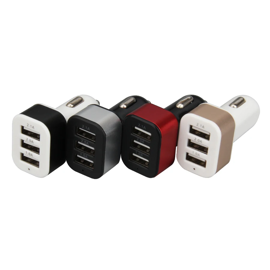 Смешной автомобиль тройной USB адаптер зарядное устройство Зарядка металлическая