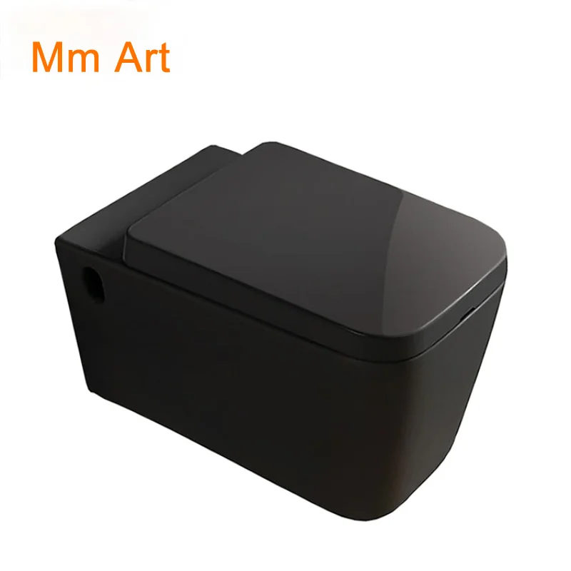 

Black Color Ceramic Sanitary Wc Wall Hung Mounted Rimless Toilets Bowl Price for European Hote Closestool l Bathrooms