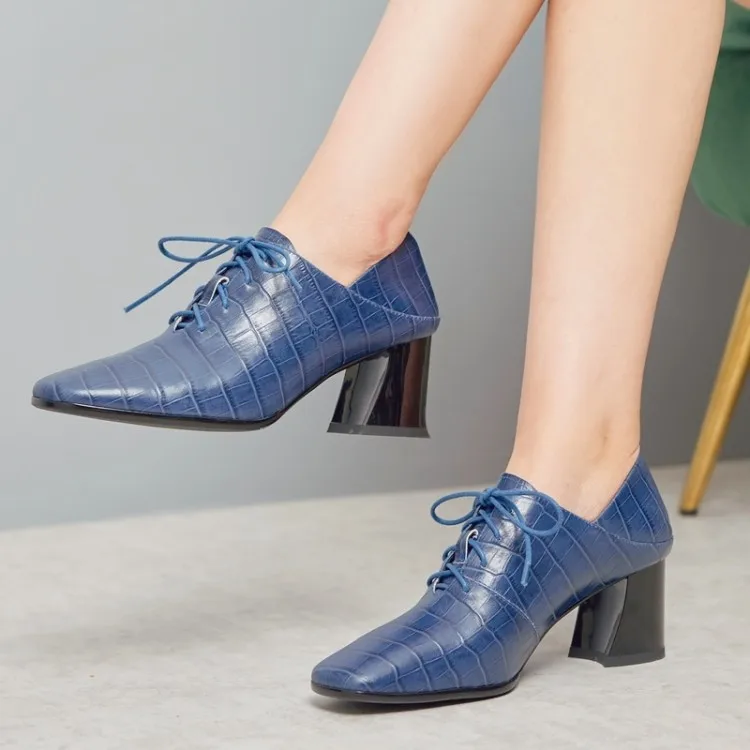 

Spring Summer New Style Versatile Fashion WOMEN'S Shoes inside And Pure Leather-Professional High Heel Shoes Chunky-Heel Square