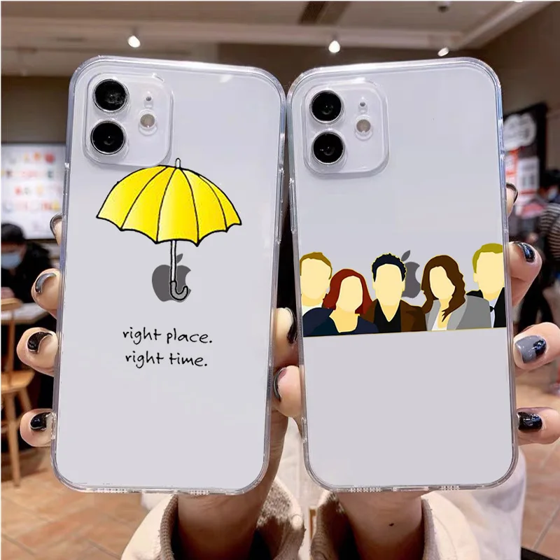 Funny yellow umbrella Transparent Soft phone Case For IPhone 12 Mini 11 Pro Max XR XS XSMax X 5 5S SE 2020 6 7 8 Plus TPU Cover | Мобильные