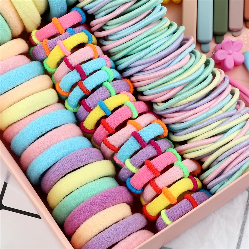 50pcs/lot Wholesale Girl's Candy Color Hair Tie With Box Kids S Ice Cream  Color Hairbands Cute Gum Lady's Cute Accessories - Hair Ties - AliExpress