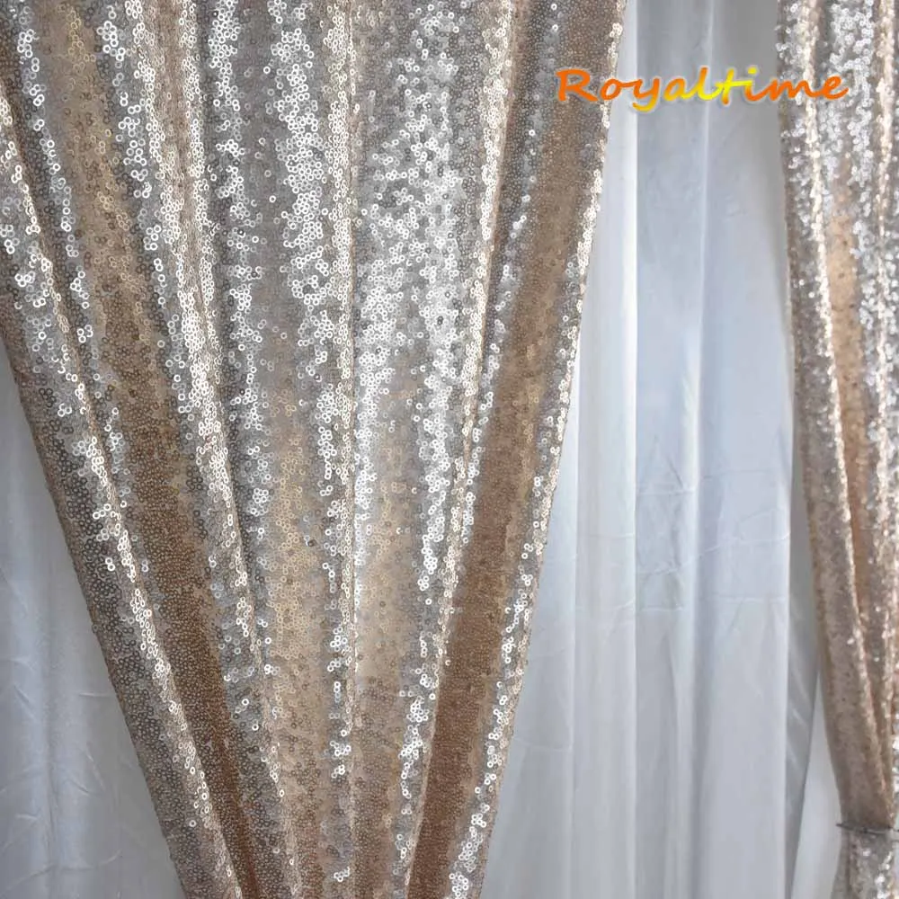 Royaltime 2 шт 2x8ft Румяна фон с пайетками занавеска Свадебная фотобудка фон для фотосъемки Свадебная вечеринка Рождественское украшение - Цвет: Matte Champagne