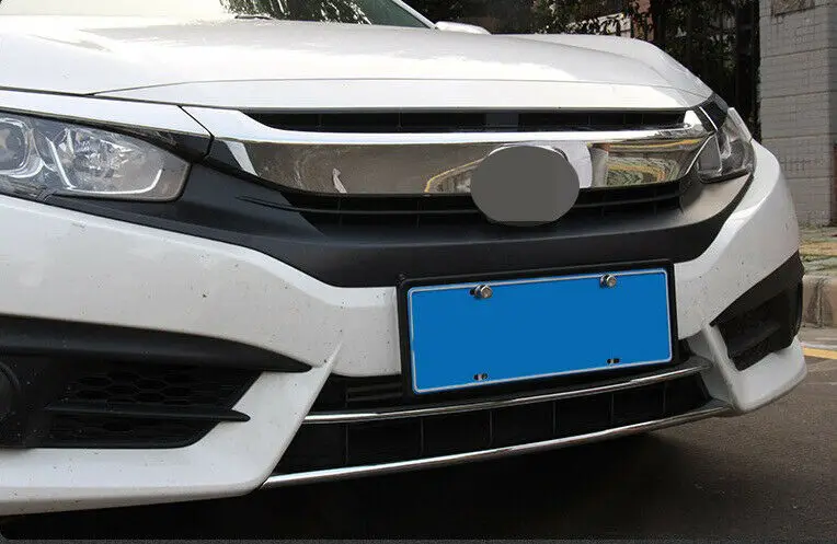 2 шт хромированная нижняя накладка переднего бампера Накладка для- Honda Civic