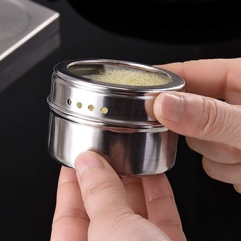 

20 Pack Stainless Steel netic Spice Tins, Multi-Purpose Storage Spice Containers, Clear Top Lid Storage Box