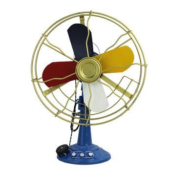 

Vintage Iron Fan Model Nostalgic Figurines Metal Crafts Photograph Props Desktop Decor Art Ornaments Home Decoration Gifts
