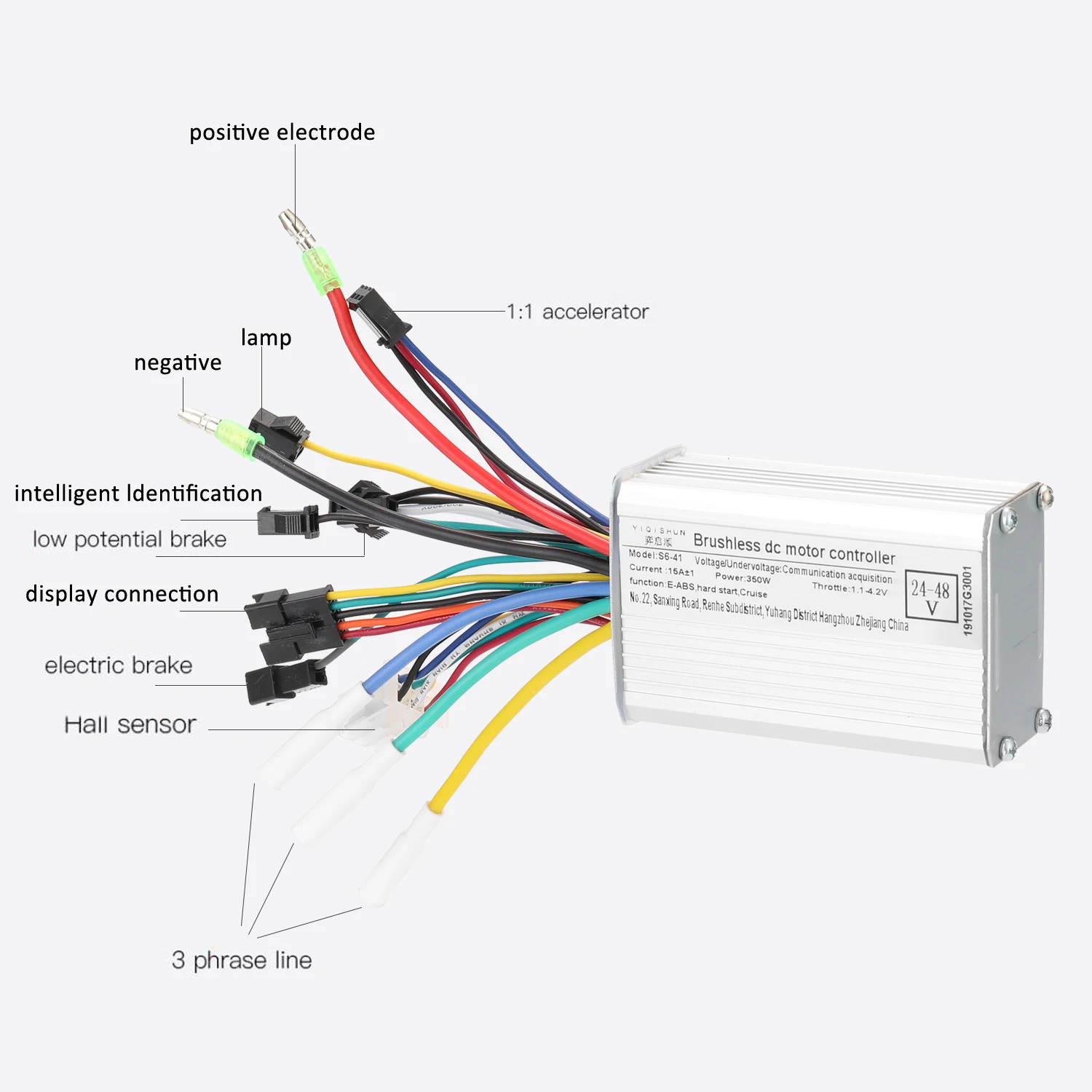 24 V-48 V/36 V-60 V 350W Бесщеточный вентилятор постоянного тока бесщеточный контроллер ЖК-дисплей Дисплей Панель дроссельной заслонки ходовые электрические велосипедные преобразующие скутер бесщеточный контроллер комплект