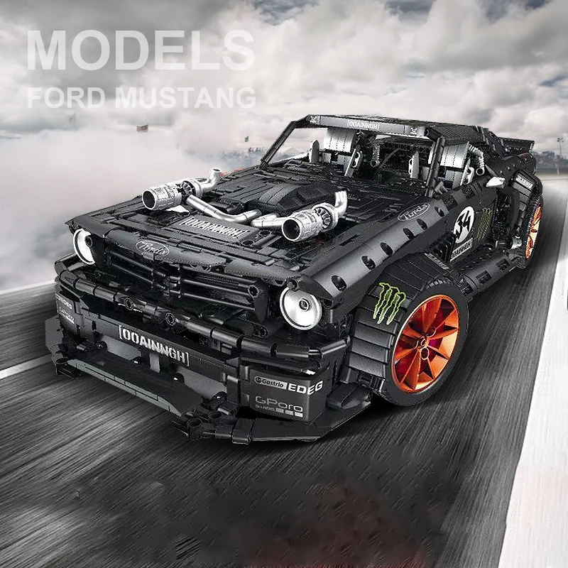 Новинка 1965 Ford Mustang Hoonicorn Racing Car Technic MOC-22970 FIT 20102 строительные блоки кирпичи для мальчиков детские игрушки рождественские подарки