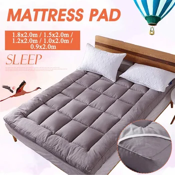 

Comfortable Polyester Mattress Protector Pad Gray Topper Cover 10cm Deep Fitted Bed Sheet High Quictly Ergonomic 10cm Thick