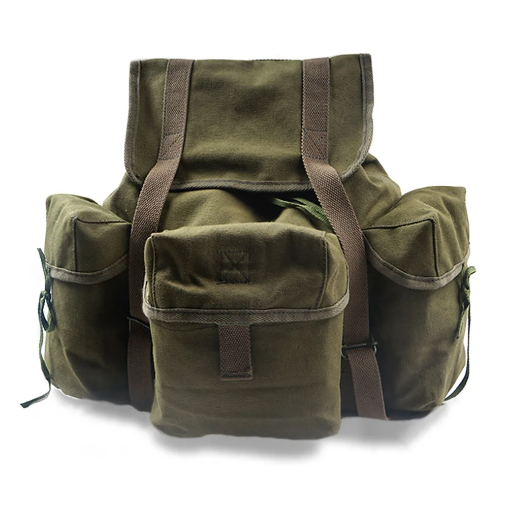 

WWII WW2 US ARMY STYLE POUCH HAVERSACK BACKPACK BAG US M14 Waterproof Canvas BAG ARMY GREEN