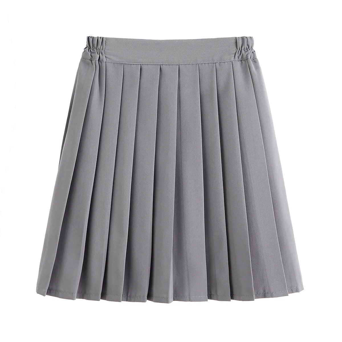 

JK Uniform Skirt Autumn New Japanese College Style Middle School Student Class Service Elastic Waist Gray Pleated Skirt