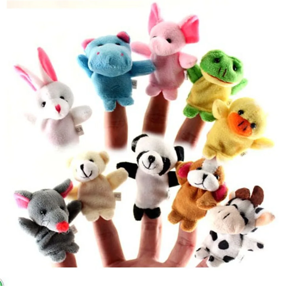Baby Plush Toy Different Cartoon Animal/Family Velvet Finger Puppet For Kids Play Storytelling Dolls Educational Hand | Игрушки и хобби