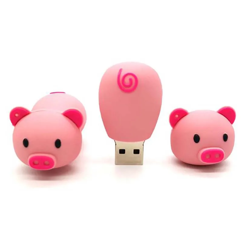 Мини карманный размер 8 г 16 г 32 г 64 г usb Прекрасный Дизайн piggy pendrive светильник и удобная ручка привода мультфильм животное cle usb флеш-накопитель флешка