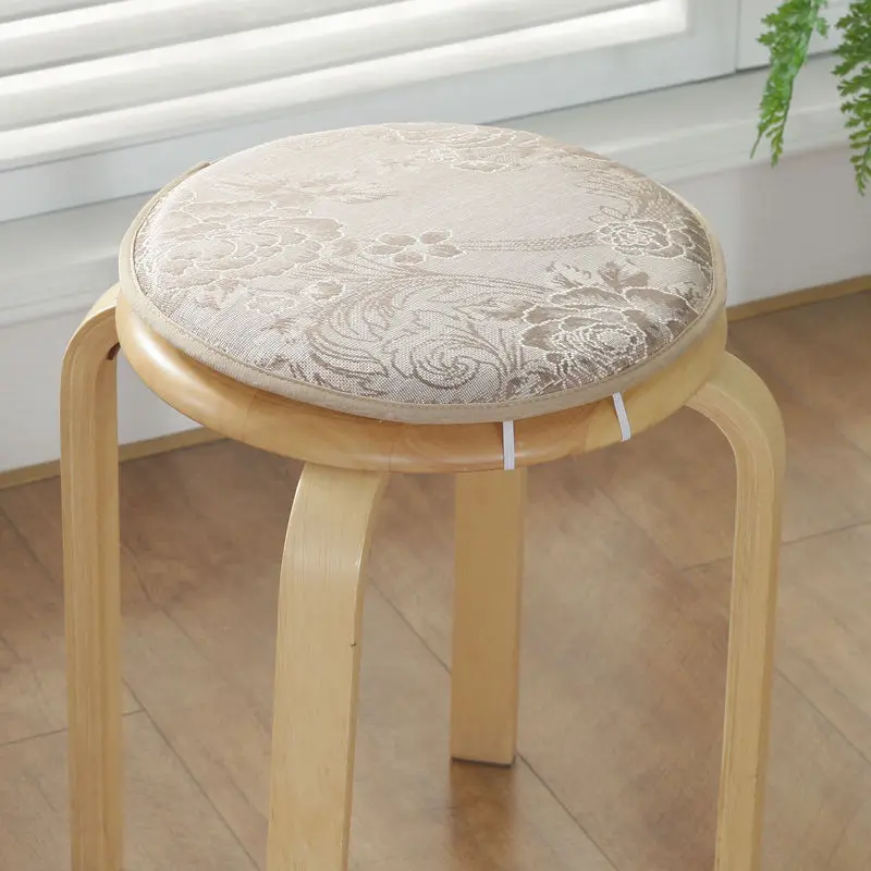 Flower-Ice silk Табурет Круглая Подушка Нескользящая печать мягкий открытый обеденный стул ротанг коврик и губка домашний декор простые шелковые напольные подушки 1P - Цвет: Flower-Ice silk